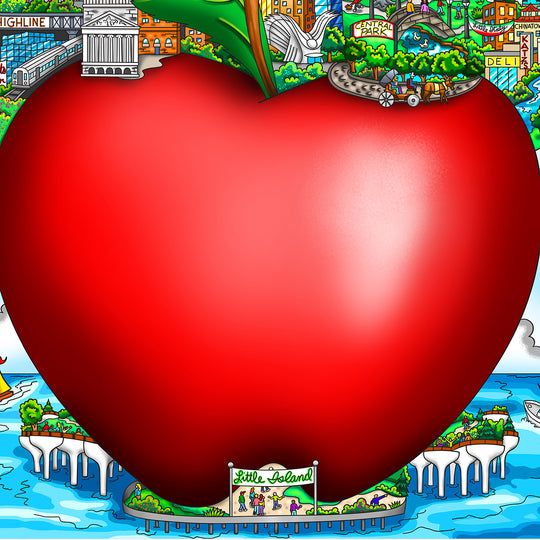Charles Fazzino Big Apple… Little Island 3D Limited Edition Mixed-Media on Paper