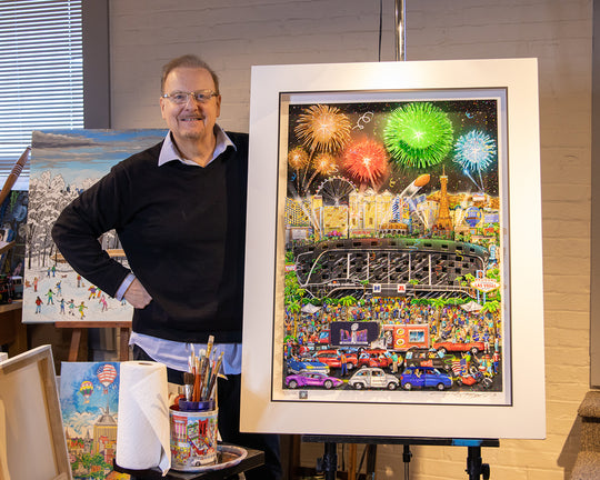 Charles Fazzino Super Bowl LVIII: Las Vegas 3D Limited Edition Mixed-Media on Paper