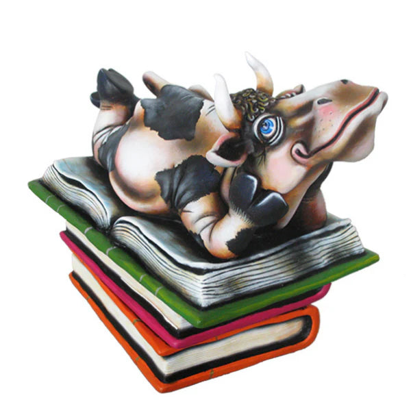 Carlos and Albert "Cow Book Club" Sculpture
