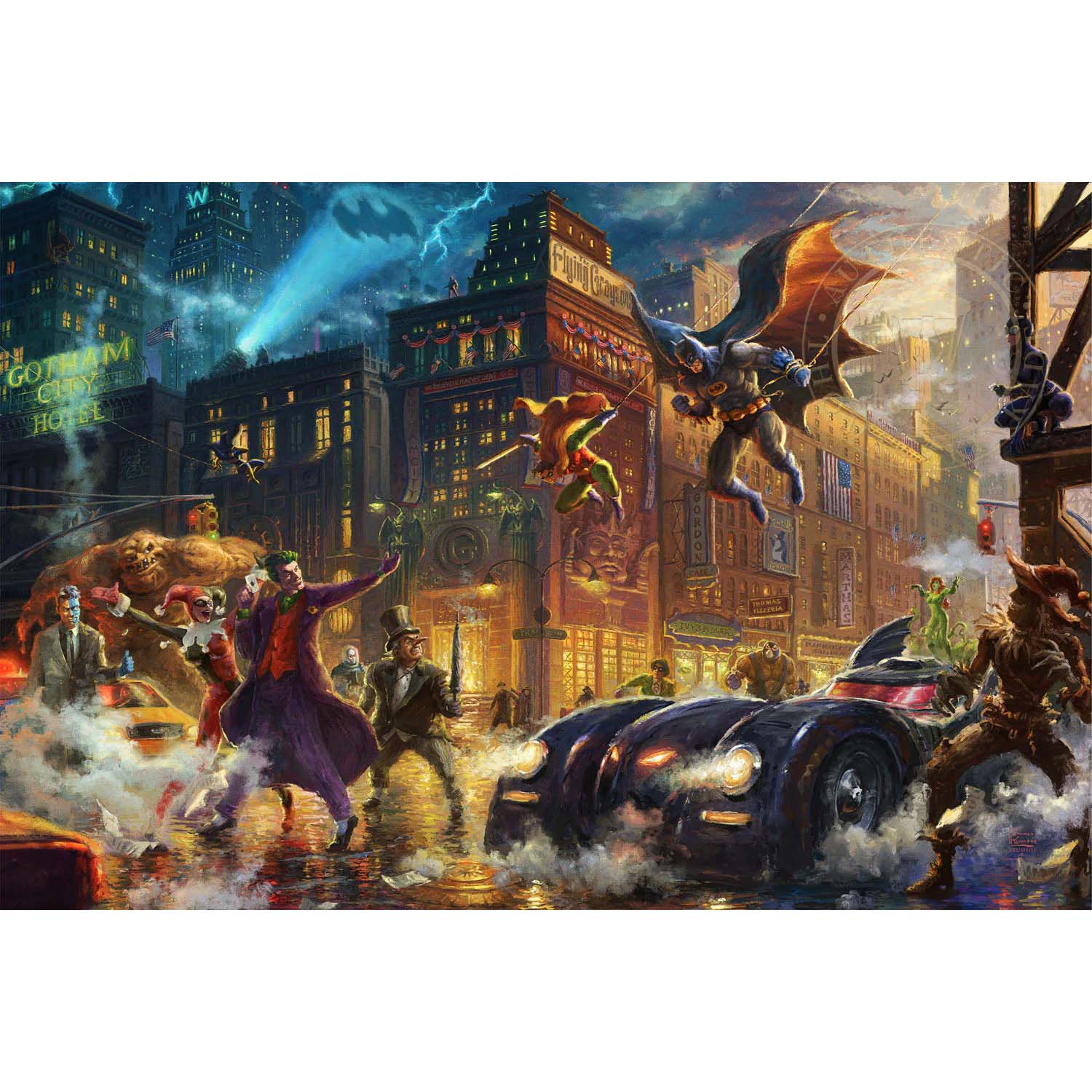 Thomas Kinkade Studios Dark Night Saves Gotham Limited Edition Giclee