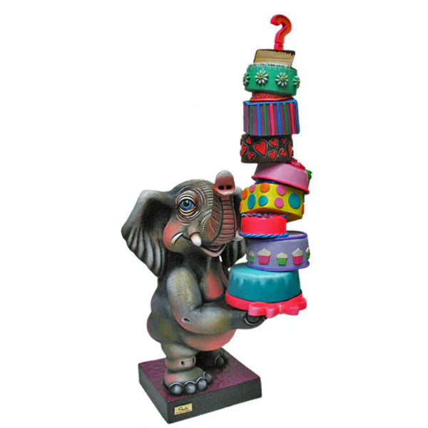 Carlos and Albert "Elephant and Cakes Balancing Act" Sculpture