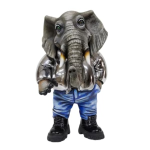 Carlos and Albert "FASHIONISTA - Elephant In Metal Jacket" Sculpture