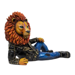 Carlos and Albert "FASHIONISTA - Lion Rockstar - Reclining" Sculpture