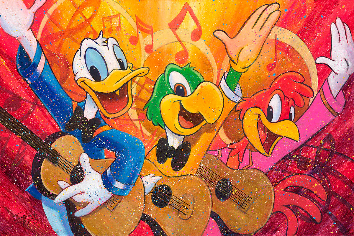 Stephen Fishwick Disney Three Caballeros Limited Edition Canvas Giclee