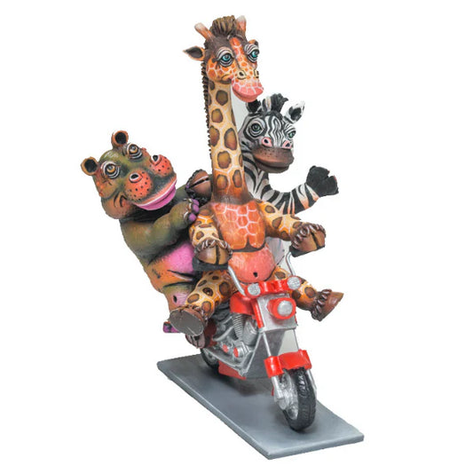 Carlos and Albert "Friends On Motorcycle" Sculpture
