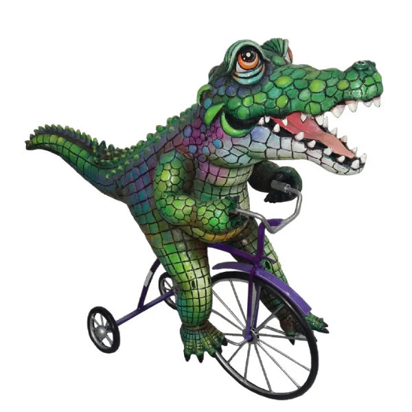 Carlos and Albert "Gator on Trike" Sculpture