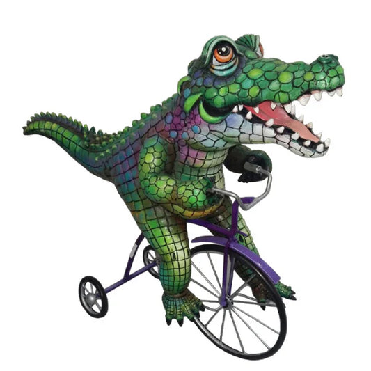Carlos and Albert "Gator on Trike" Sculpture