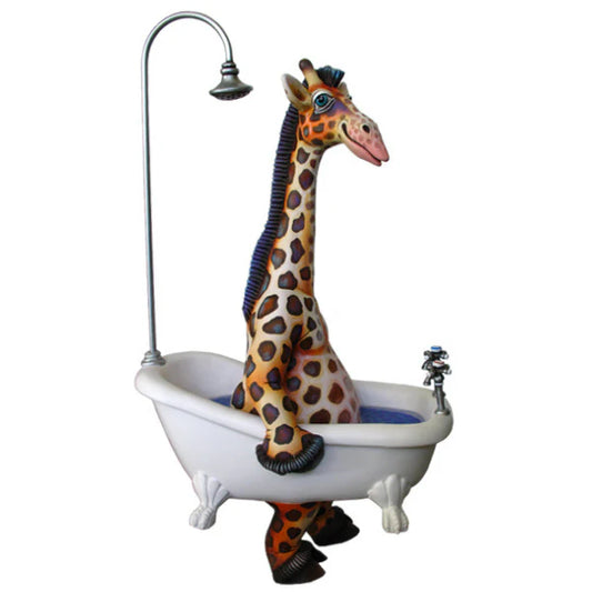 Carlos and Albert "Giraffe Standing in Bathtub" Sculpture