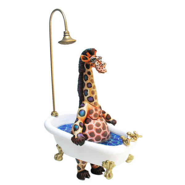 Carlos and Albert "Giraffe Standing in Bathtub" Sculpture