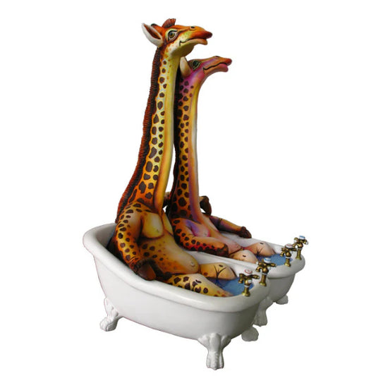 Carlos and Albert "Giraffes in Love in Bathtub" Sculpture