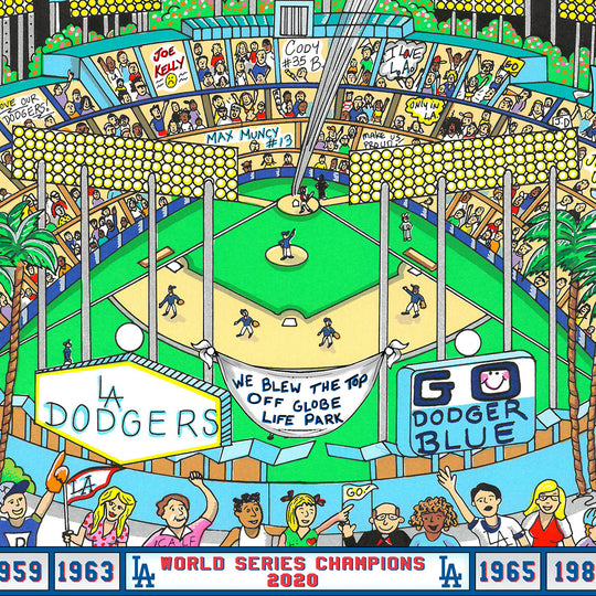 Charles Fazzino Go Dodger Blue 3D Limited Edition Silkscreen on Paper