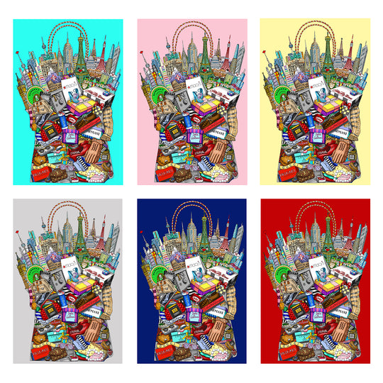 Charles Fazzino Hey Girlfriend, Let’s Go Shopping 3D Limited Edition Silkscreen on Paper