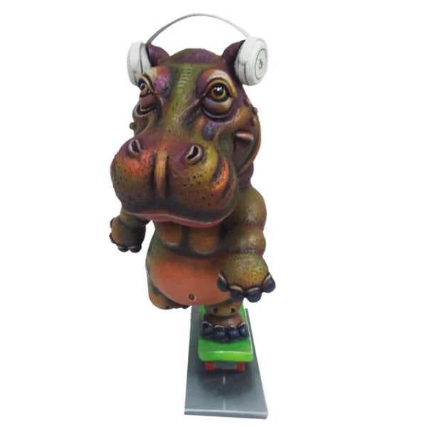 Carlos and Albert "Hippo on Skateboard" Sculpture