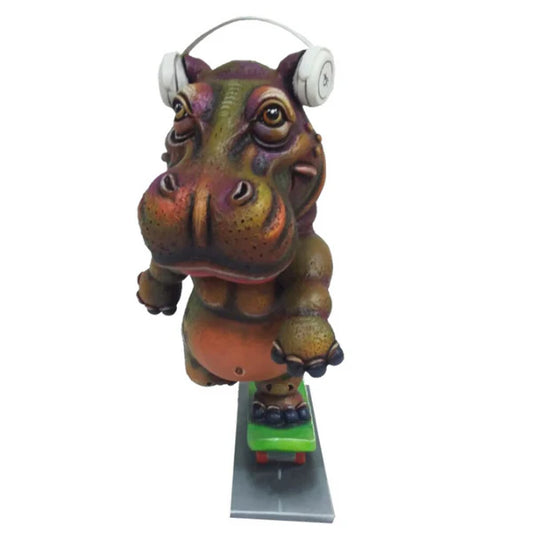 Carlos and Albert "Hippo on Skateboard" Sculpture