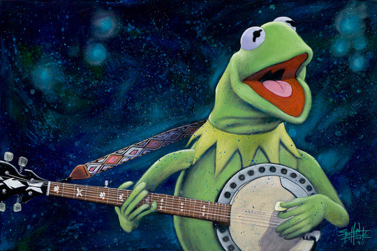 Stephen Fishwick Disney Kermit and his Banjo Limited Edition Canvas Giclee