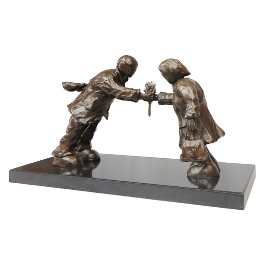 Mackenzie Thorpe "Leaning In (To Love)" Sculpture
