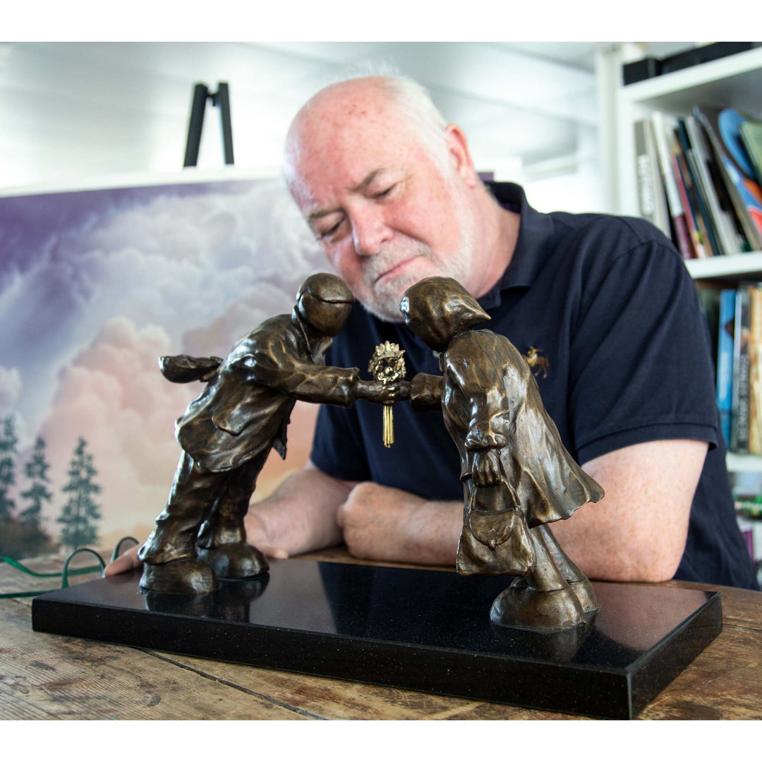 Mackenzie Thorpe "Leaning In (To Love)" Sculpture
