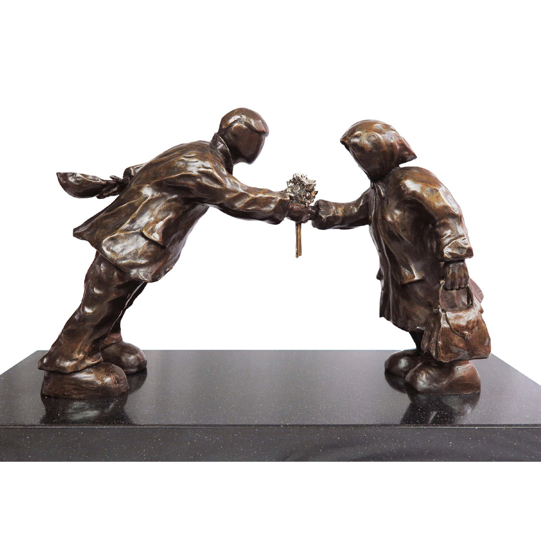Mackenzie Thorpe "Leaning In (To Love)" Sculpture