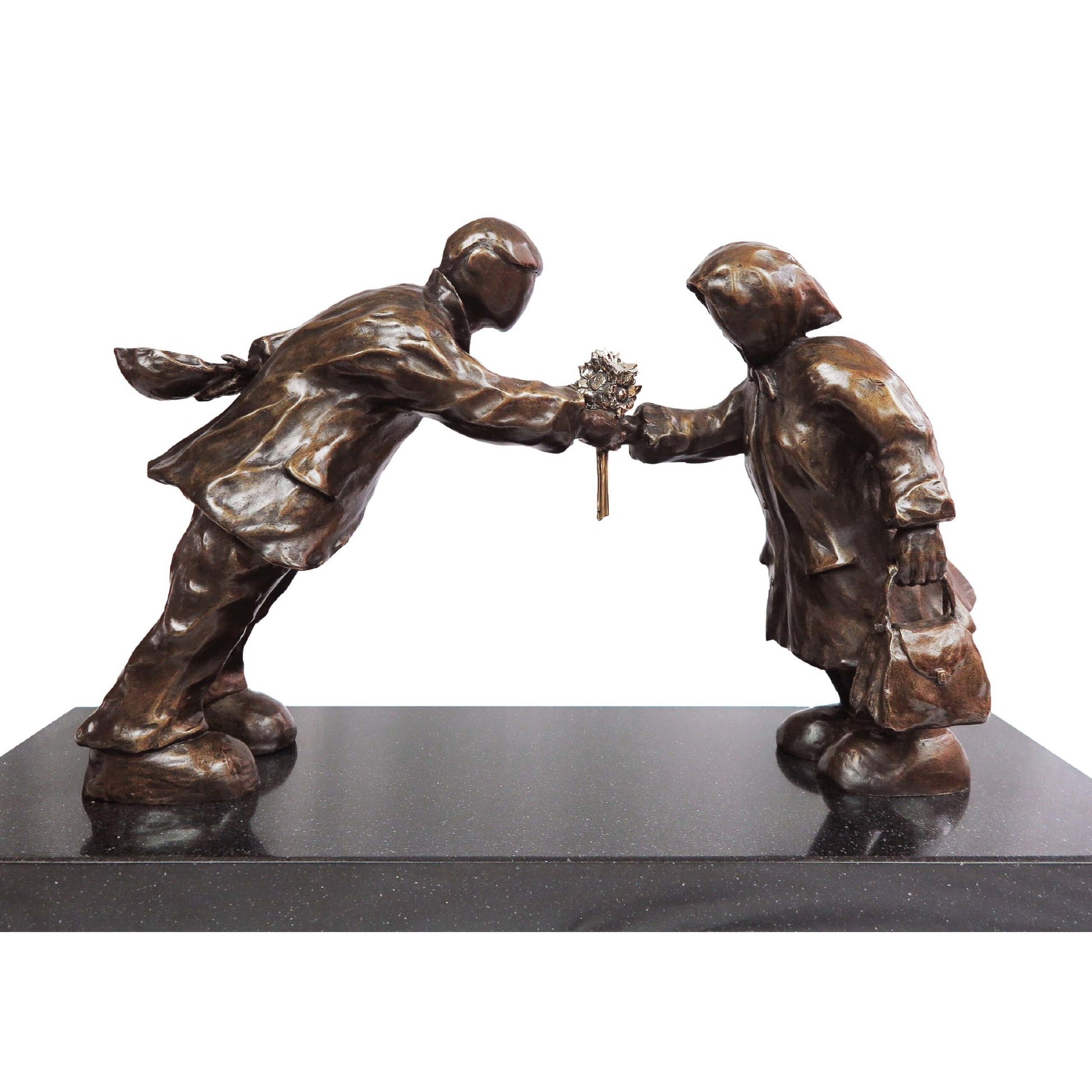 Mackenzie Thorpe "Leaning In (To Love)" Sculpture