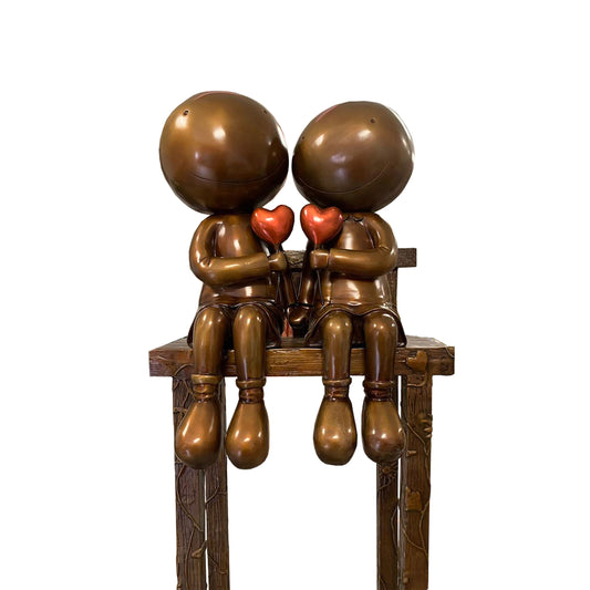 Mackenzie Thorpe "Lovers On The Beach" Sculpture
