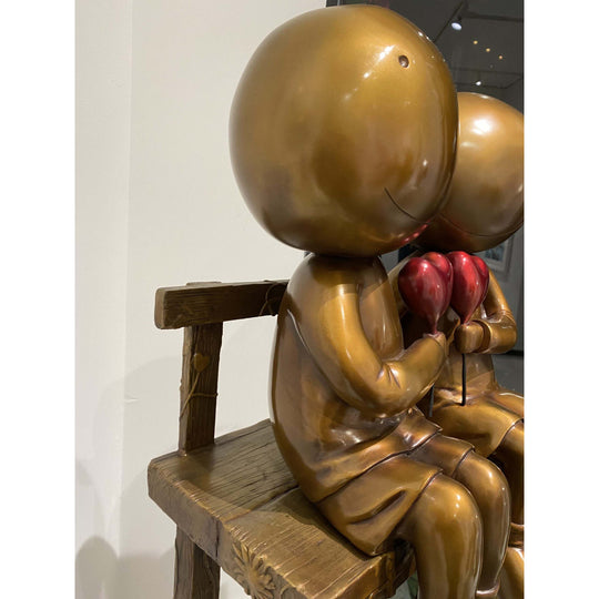 Mackenzie Thorpe "Lovers On The Beach" Sculpture