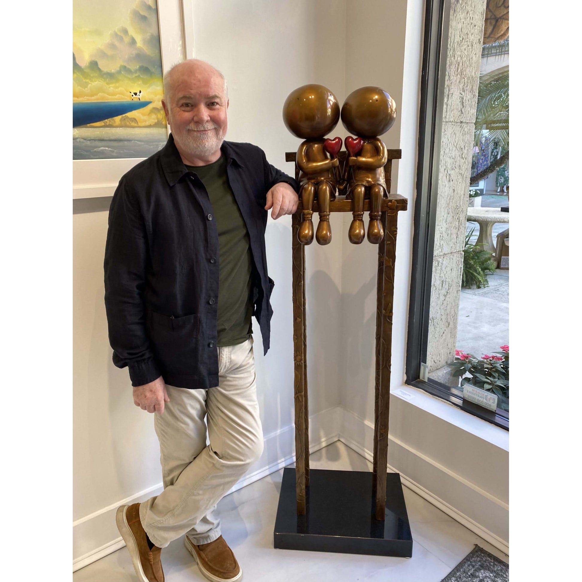 Mackenzie Thorpe "Lovers On The Beach" Sculpture
