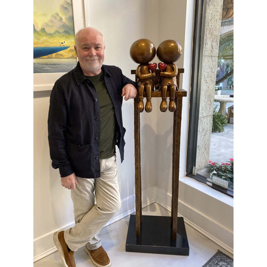 Mackenzie Thorpe "Lovers On The Beach" Sculpture
