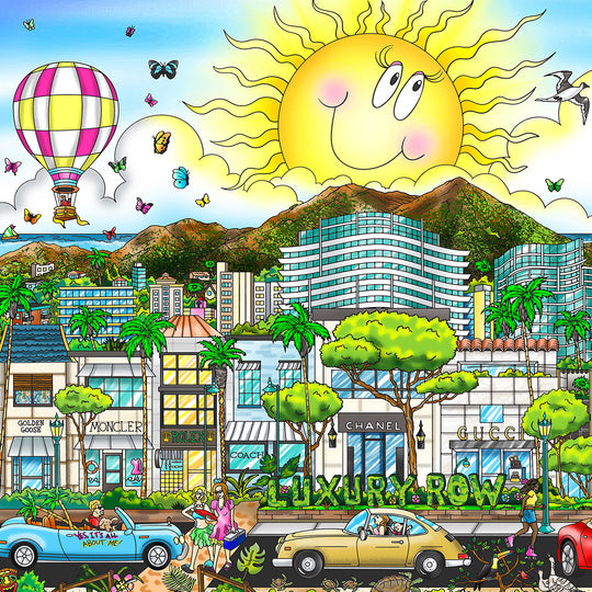 Charles Fazzino Mahalo in Honolulu 3D Limited Edition Mixed-Media on Paper