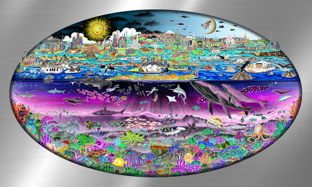 Charles Fazzino Our Oceans… The Tides of Life 3D Limited Edition Mixed-Media on Paper