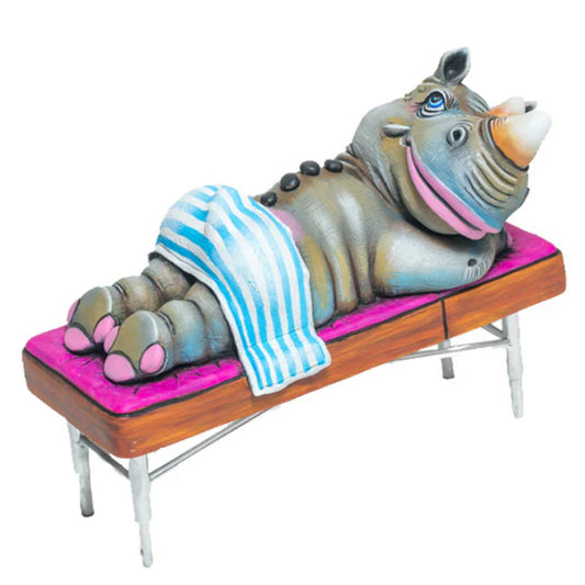Carlos and Albert "Rhino Spa Day" Sculpture