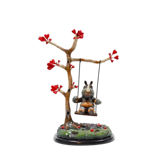 Carlos and Albert "Rhino Tree Swing" Sculpture