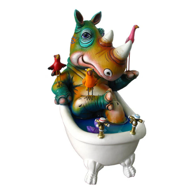 Carlos and Albert "Rhino in Bathtub" Sculpture