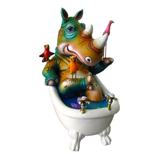 Carlos and Albert "Rhino in Bathtub" Sculpture