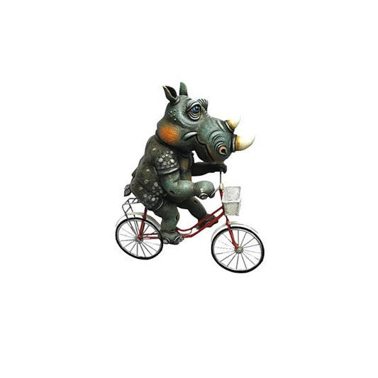 Carlos and Albert "Rhino on Bike" Sculpture