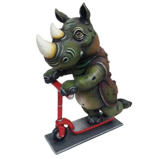Carlos and Albert "Rhino on Scooter" Sculpture