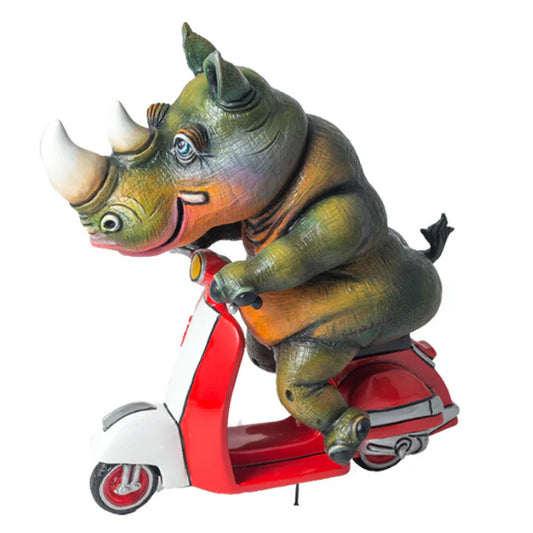 Carlos and Albert "Rhino on Vespa" Sculpture