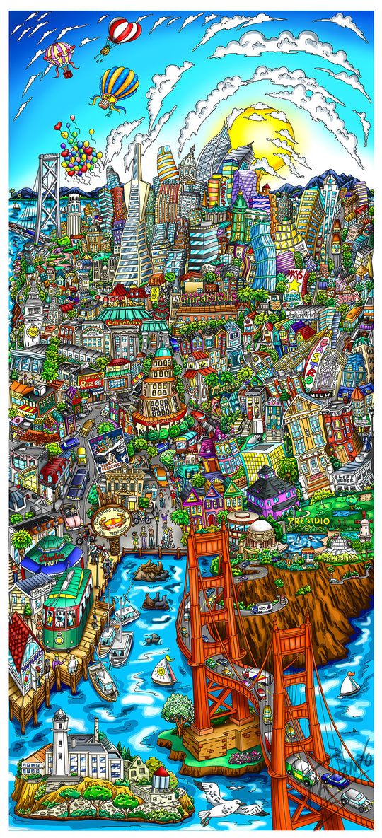 Charles Fazzino Shakin’ & Bakin’ in San Francisco 3D Limited Edition Silkscreen on Paper