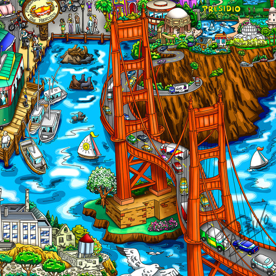 Charles Fazzino Shakin’ & Bakin’ in San Francisco 3D Limited Edition Silkscreen on Paper