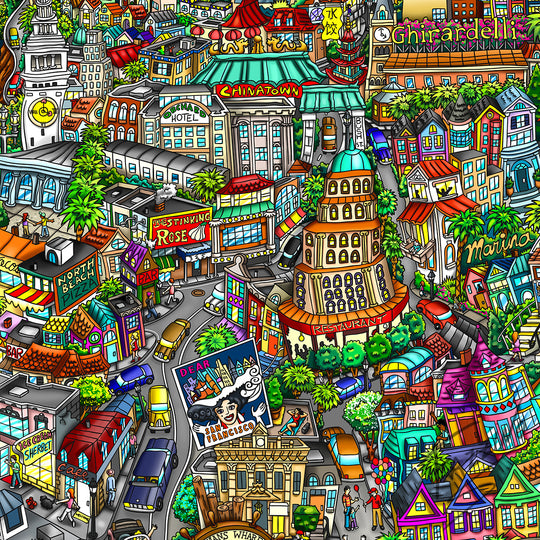Charles Fazzino Shakin’ & Bakin’ in San Francisco 3D Limited Edition Silkscreen on Paper