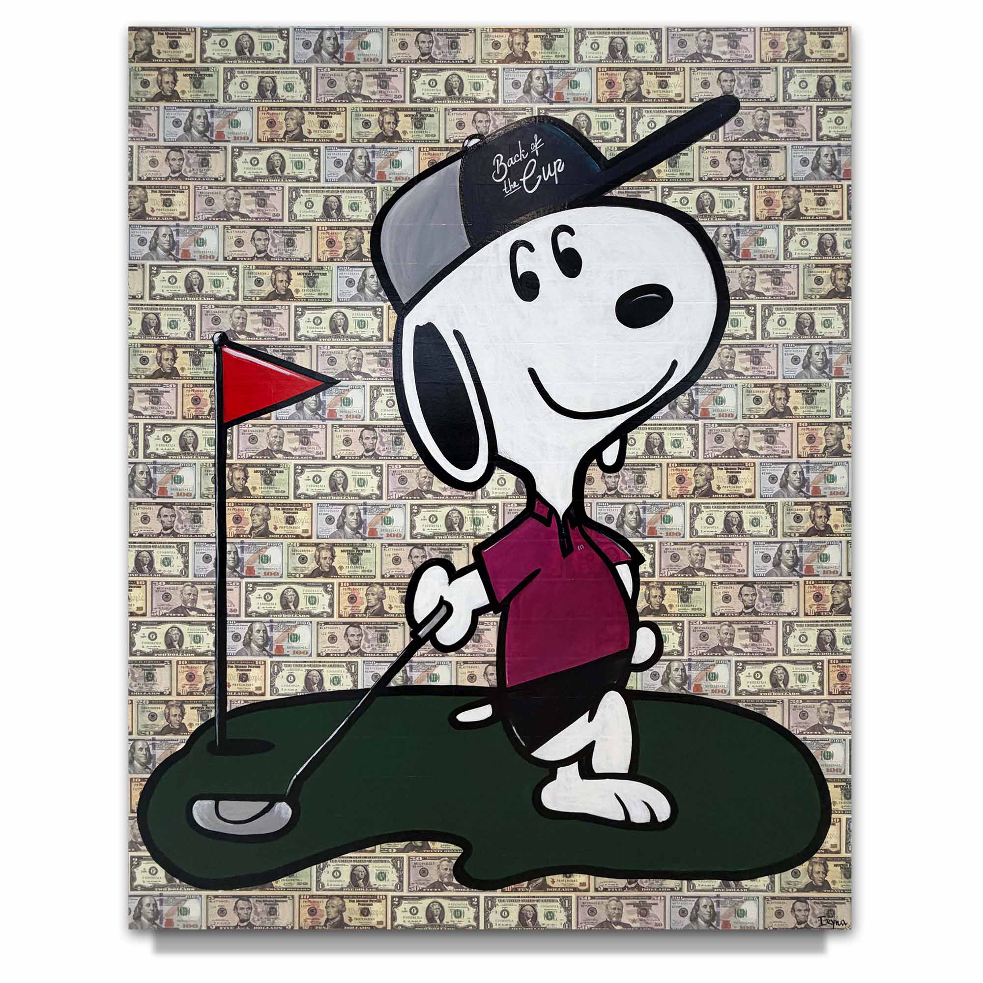 Iryna Miahka "Snoopy Golf" Original Canvas