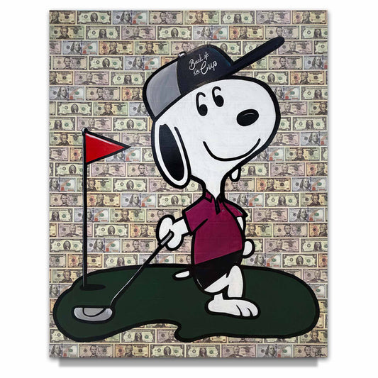 Iryna Miahka "Snoopy Golf" Original Canvas