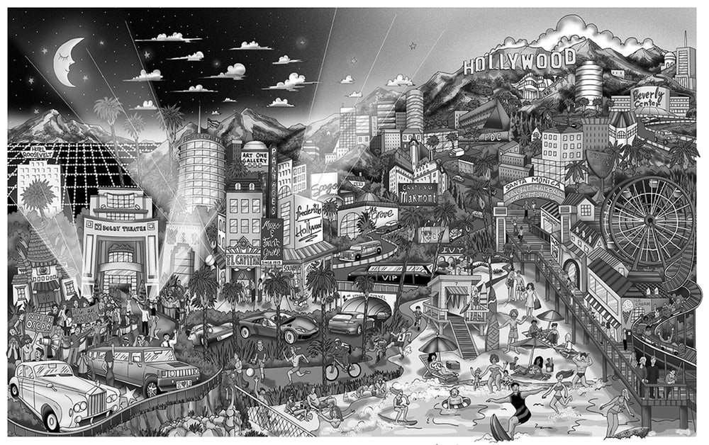 Charles Fazzino "The Splendor That’s Hollywood II" 3D Limited Edition Mixed-Media on Paper