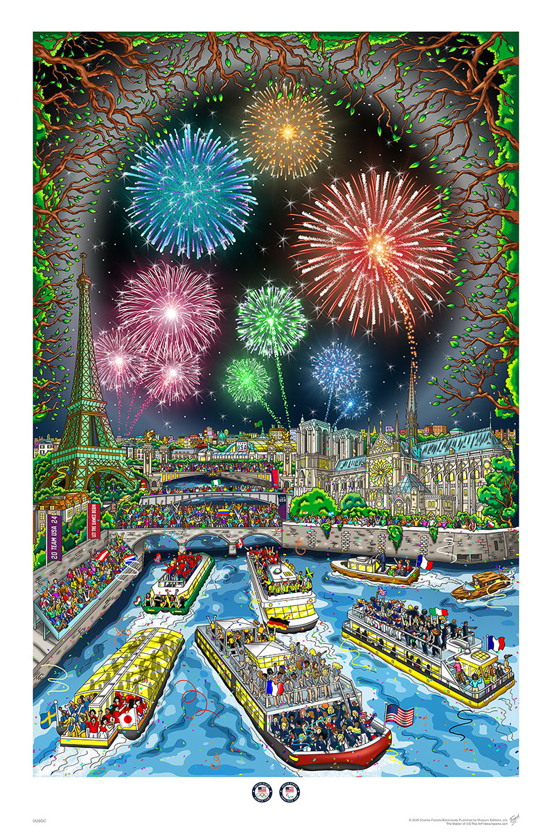 Charles Fazzino 2024 Paris Olympics 3D Limited Edition Giclee on Paper