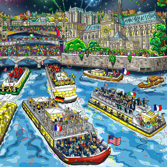 Charles Fazzino 2024 Paris Olympics 3D Limited Edition Giclee on Paper