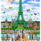 Charles Fazzino "Waking Up In Paris" 3D Limited Edition Mixed-Media on Paper