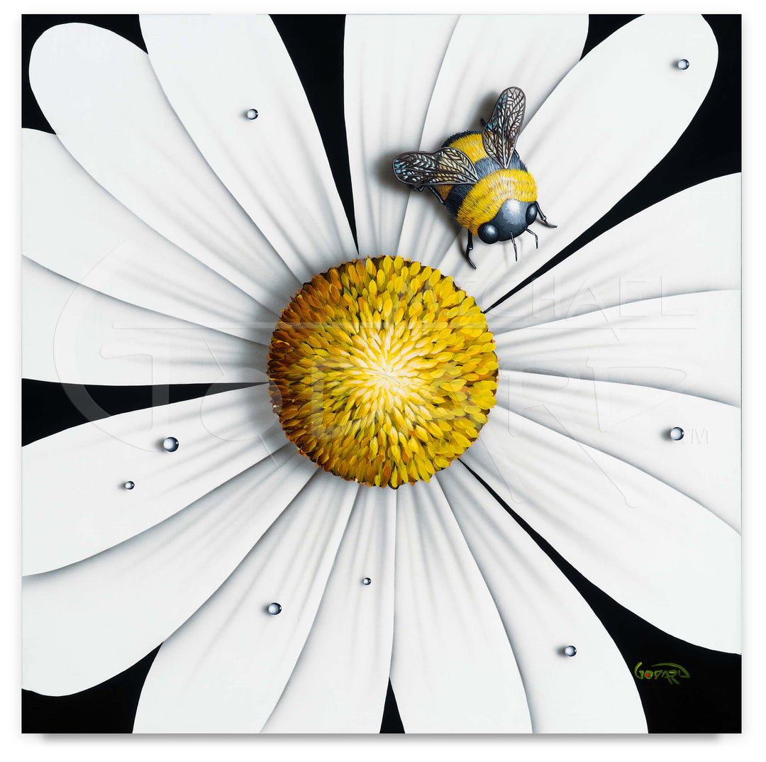 Michael Godard White Flower Bumblebee Limited Edition