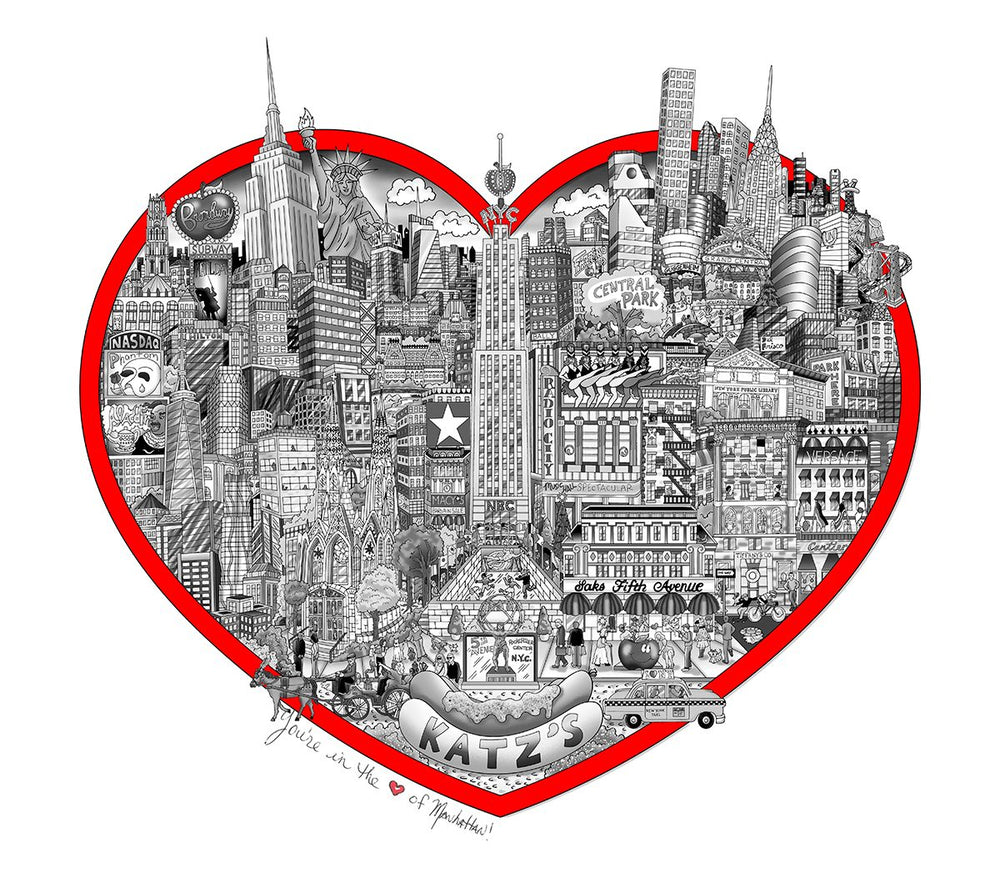 Charles Fazzino "You’re in the Heart of Manhattan" 3D Limited Edition Mixed-Media on Paper