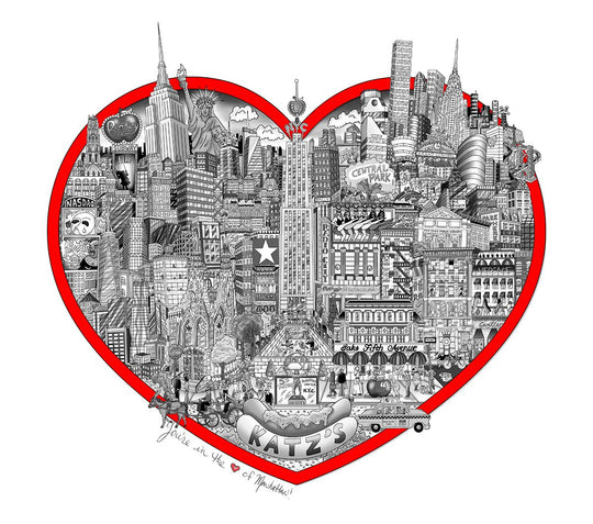 Charles Fazzino "You’re in the Heart of Manhattan" 3D Limited Edition Mixed-Media on Paper