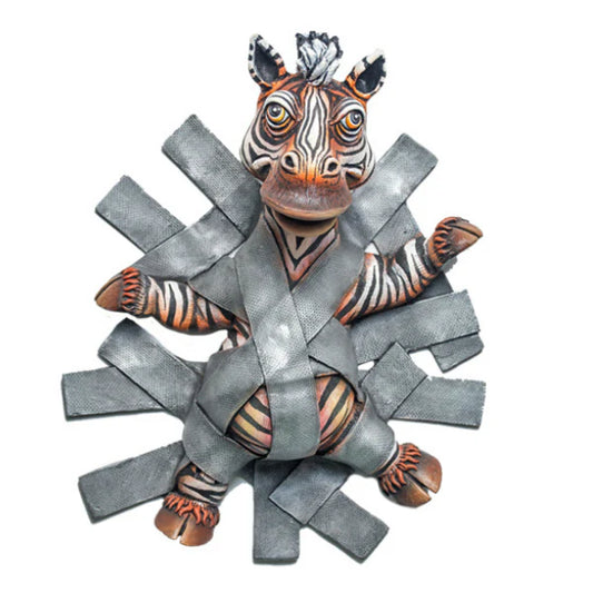 Carlos and Albert "Zebra Duct Tape" Sculpture