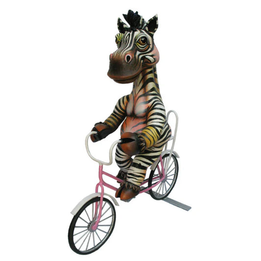 Carlos and Albert "Zebra on Bike" Sculpture